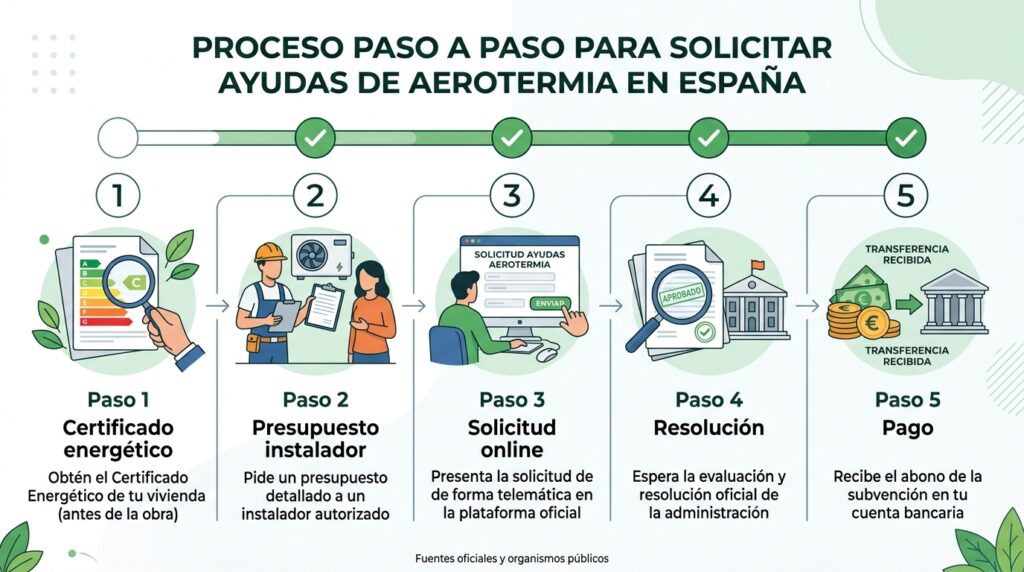 Subvenciones Aerotermia 2026: Guía Completa por Comunidad Autónoma 3 Pasos para solicitar subvenciones de aerotermia en España