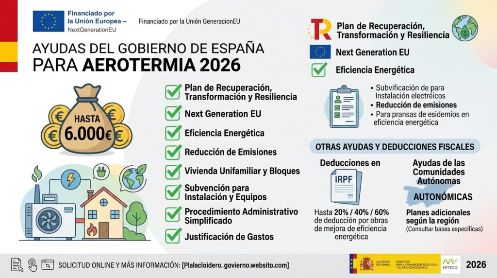 Subvenciones Aerotermia 2026: Guía Completa por Comunidad Autónoma 1 Subvenciones y ayudas para aerotermia en España 2026