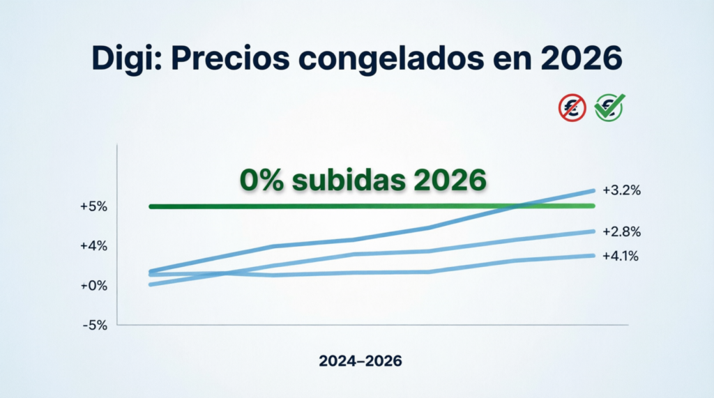 Digi no sube precios en 2026: La operadora que nada contra corriente 1 Digi no sube precios 2026: comparativa de tarifas con otras operadoras